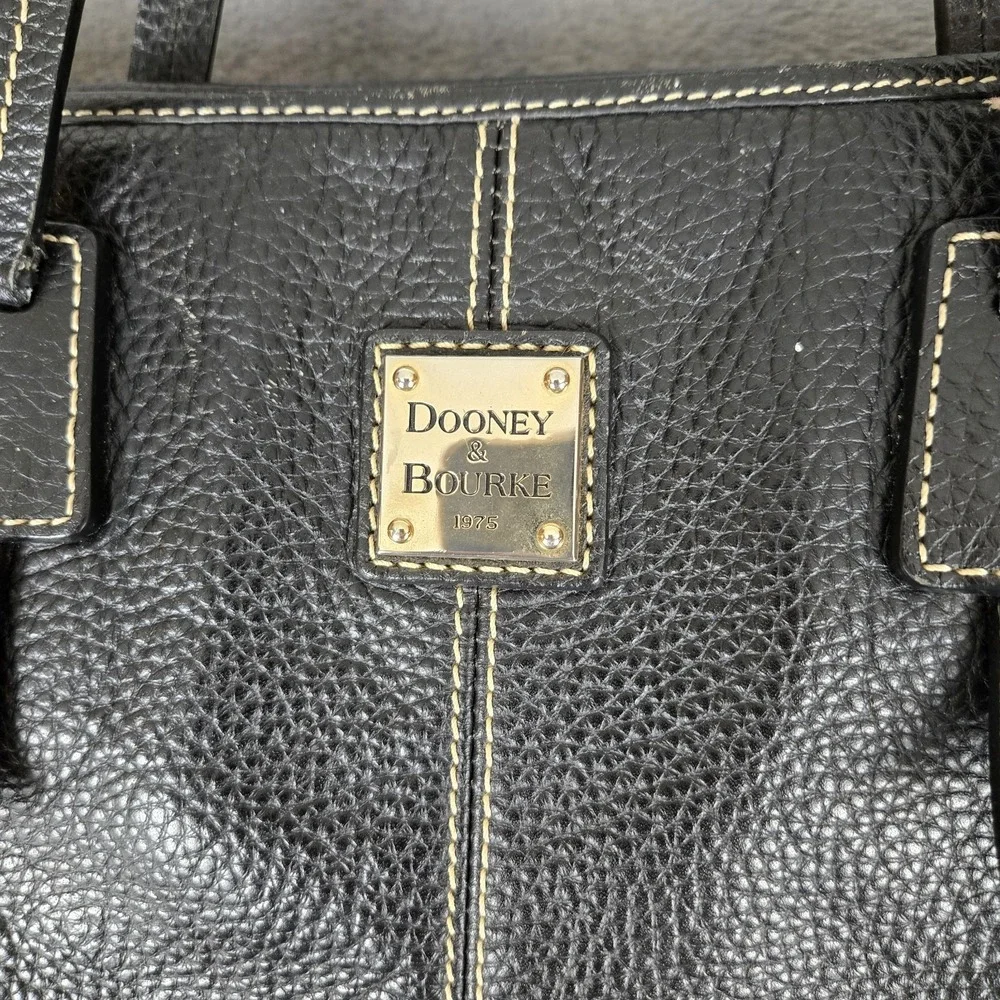 Dooney & Bourke Black Pebble Grain‎ Leather Davis Tassel Tote Bag Shopper